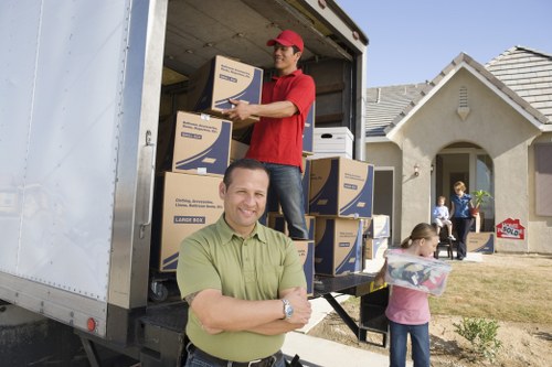 Packing and preparing boxes for a van move