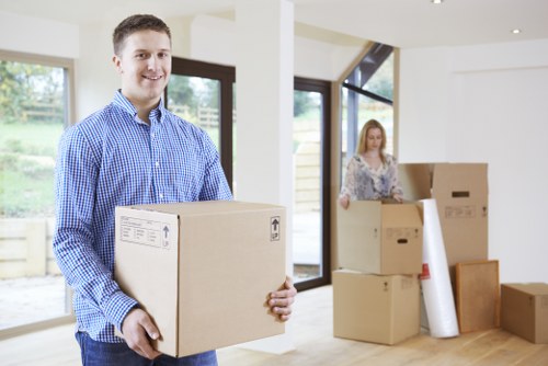 Removal truck and moving boxes for an Edenpark home move