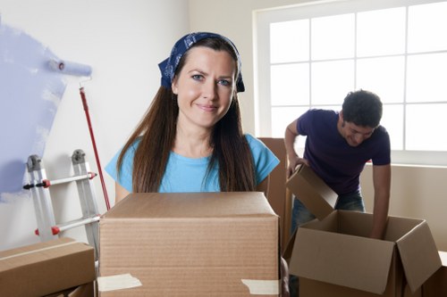 Packing and loading items into a removals van