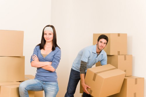 Furniture and household items organized for transport