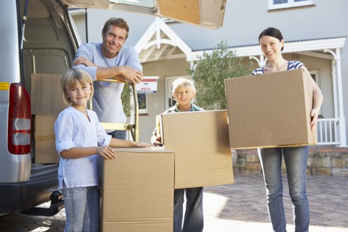 Customer confirming a moving service booking