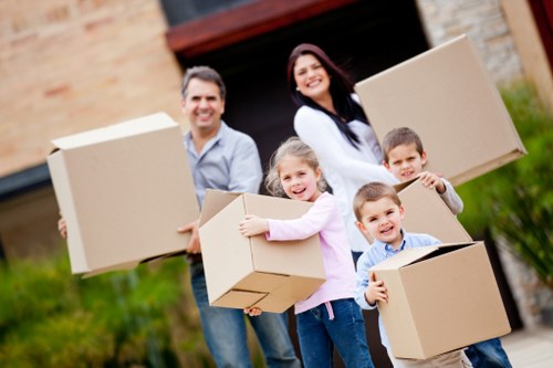 Moving truck positioned for easy access at an Edenpark property
