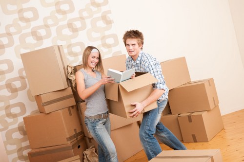 Professional movers handling household items for an Edenpark relocation