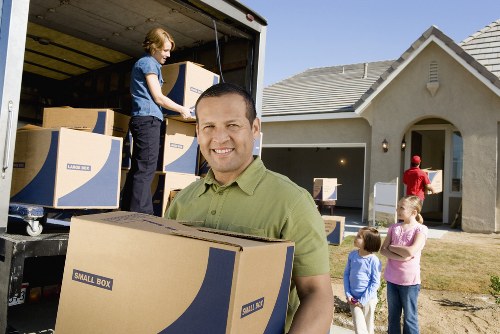 Retail and office equipment being loaded for commercial transport