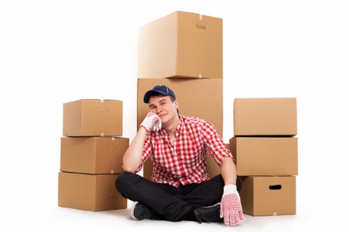 Local movers carrying furniture through a residential property in Edenpark